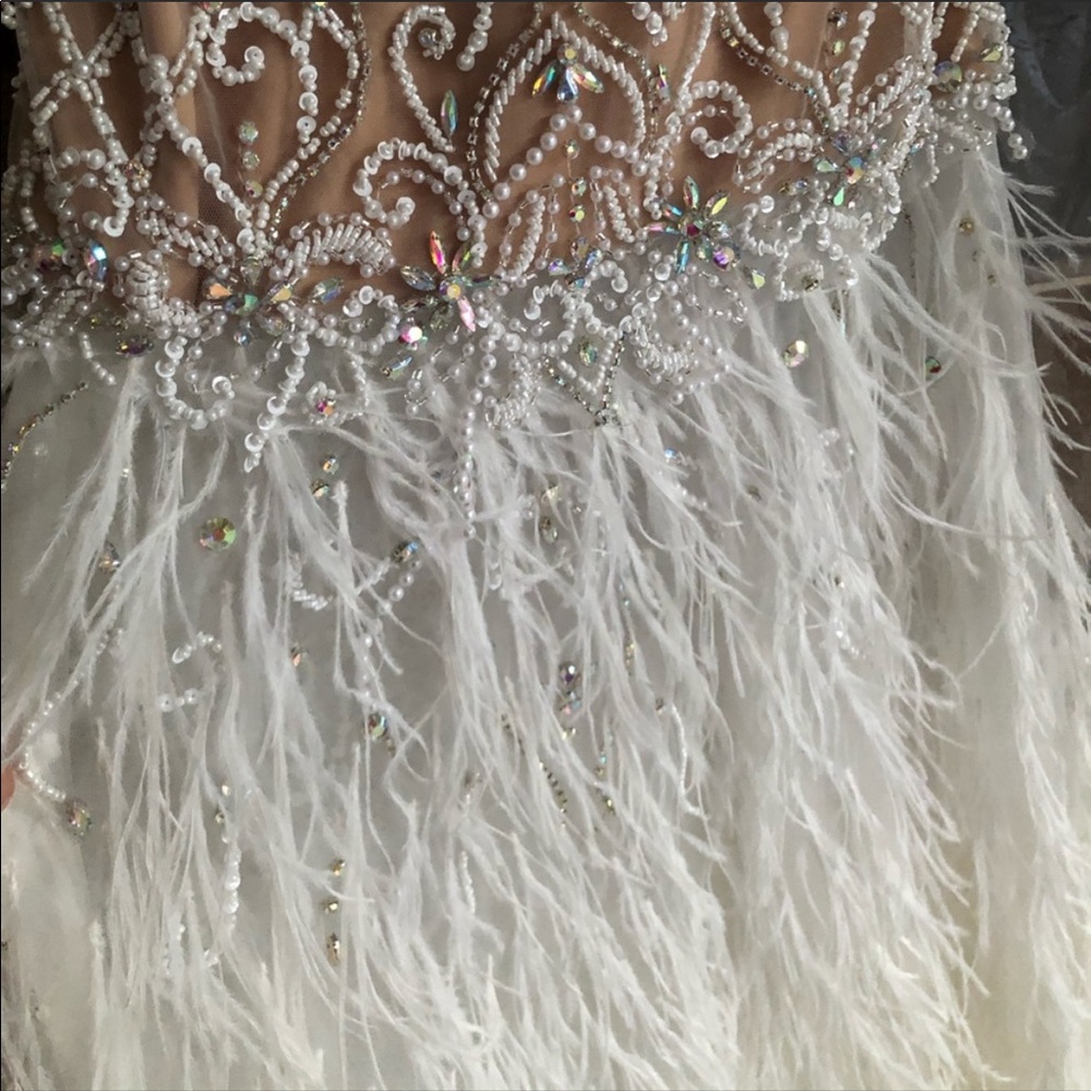 Terani Couture Beaded Feather Gown - Picture 5 of 5